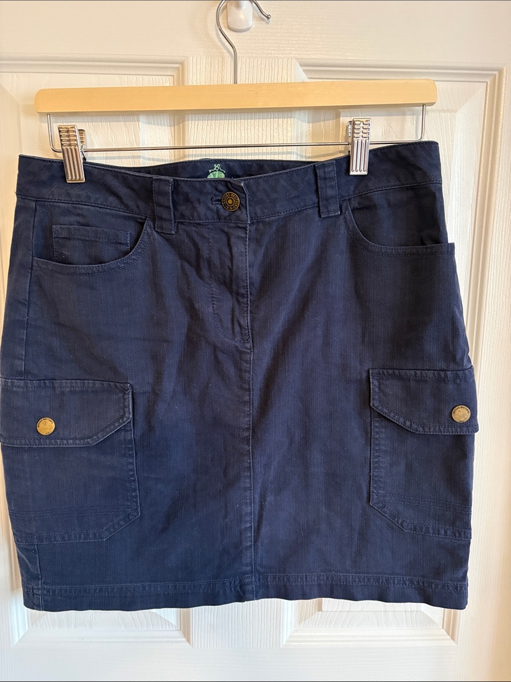 Brooks Brothers Cotton Navy Cargo Pocket Skirt